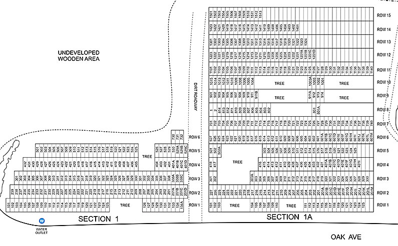 Cedar Grove Cemetery Maps - Sections 1 and 1A