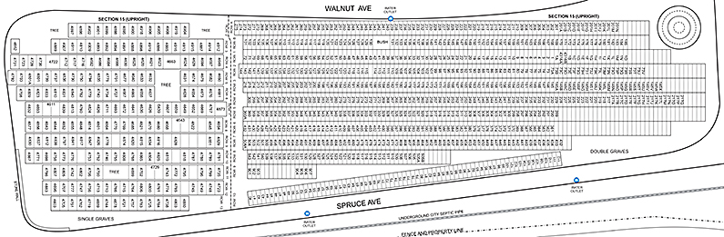 Detail - Cedar Grove Cemetery Sections 15 and 15 Lots