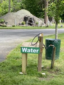 Water table by waterfall