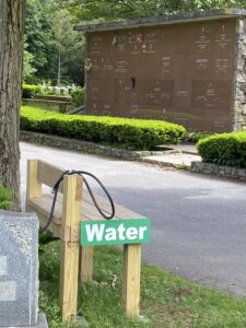 Water table by the crypts